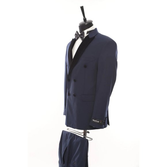 Derman Double Breasted Darkblue Classic Tuxedo - Picture 2 of 5